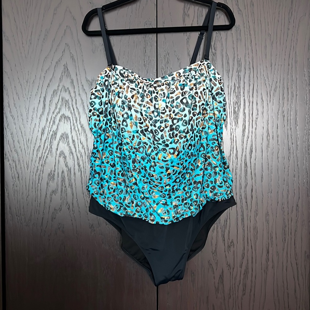 Swimsuits For All One Piece Blouson Swimsuit Plus Siz… Gem